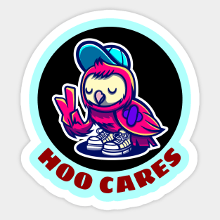 Hoo Cares | Owl Pun Sticker